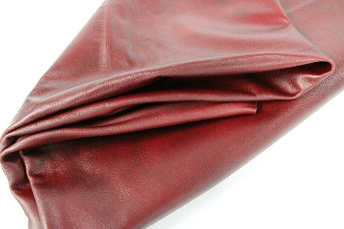 MADEIRA RED COLOR Italian Perforated Leather Sheets Genuine Leather Piece  Automotive Upholstery Cowhides Leather for Crafting 