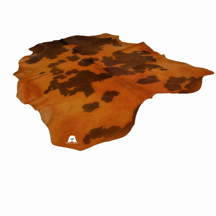 Orange & Brown Dyed COWHIDE RUG – Size: 82 x 63 Inches | 208 x 160 CM – Premium Cow Hide Rug