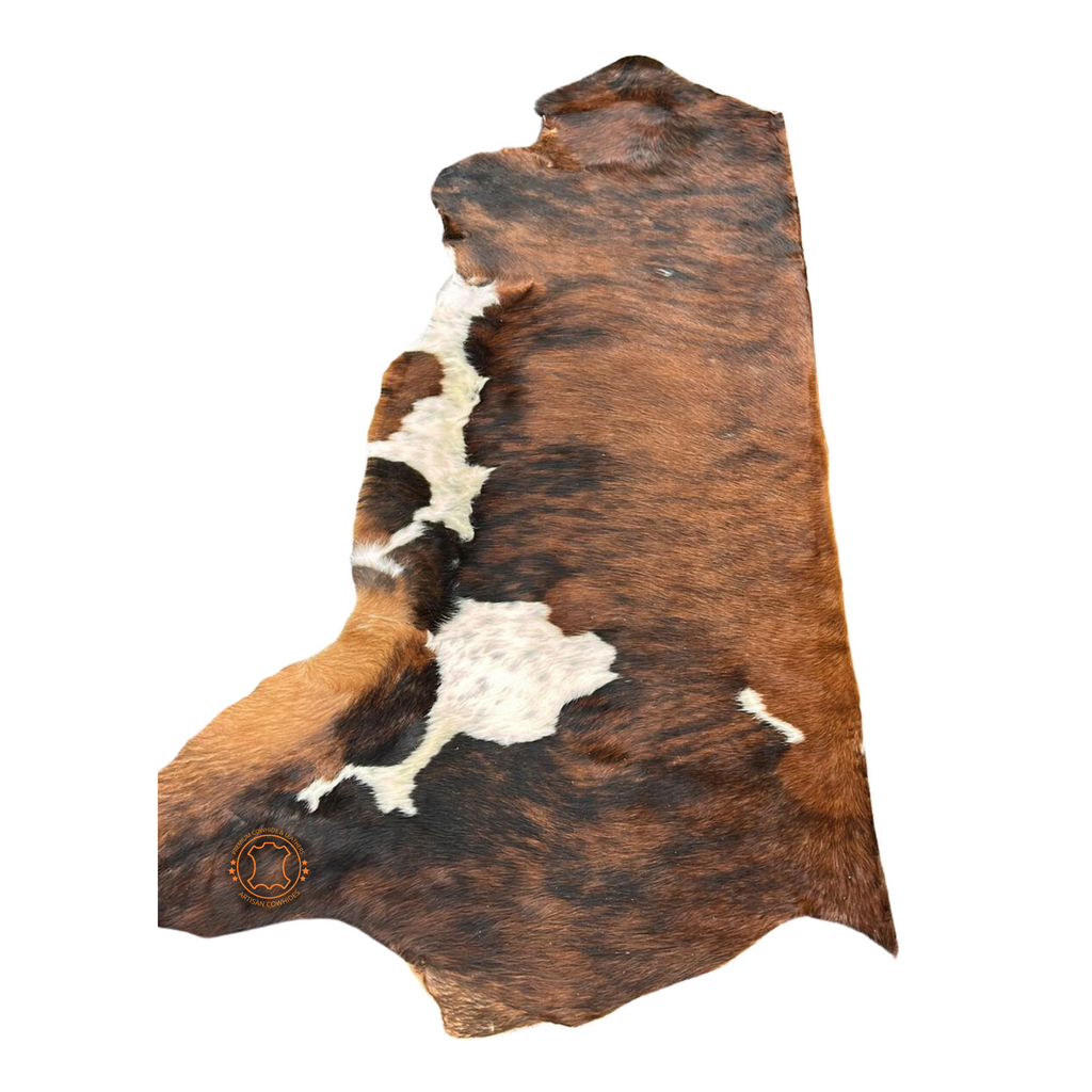 Brown & white  Hair on CowHide Leather– HALF COWHIDE - 16 to 18 Square Foot Approx