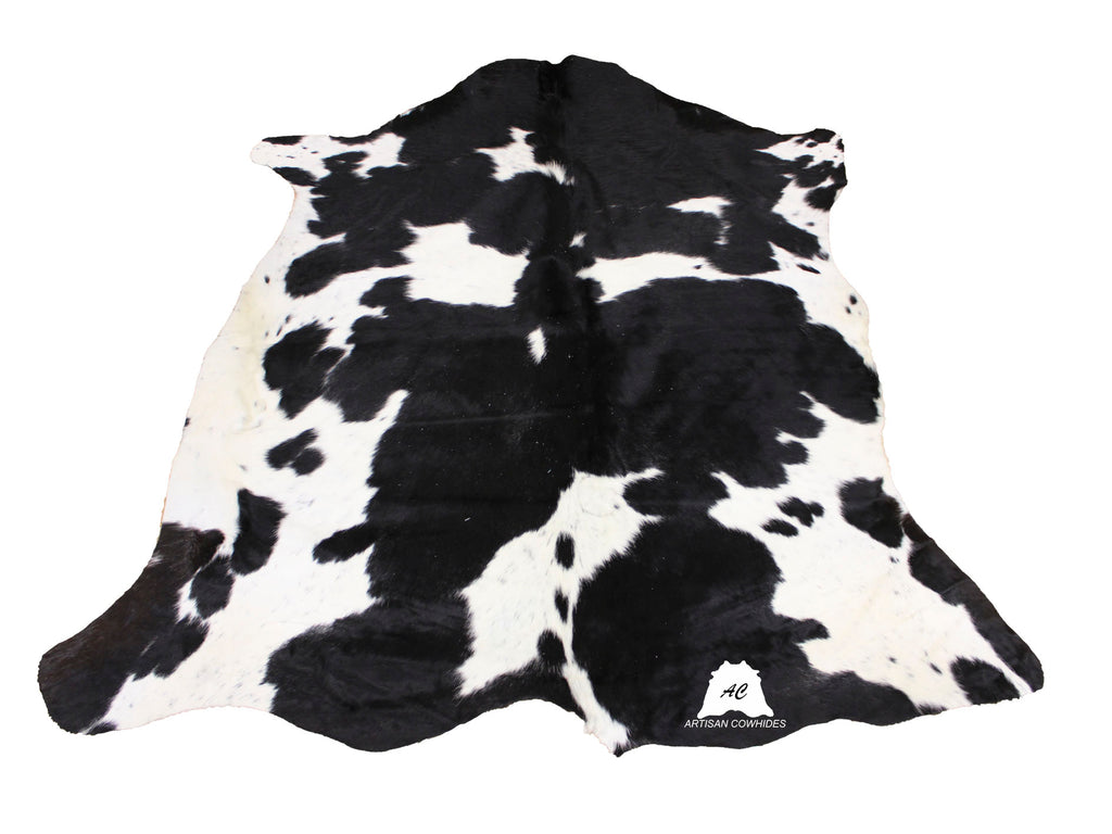 Black & White Cowhide Rug - Size (7'x6'5” Ft)  | Premium Cowhide Rug